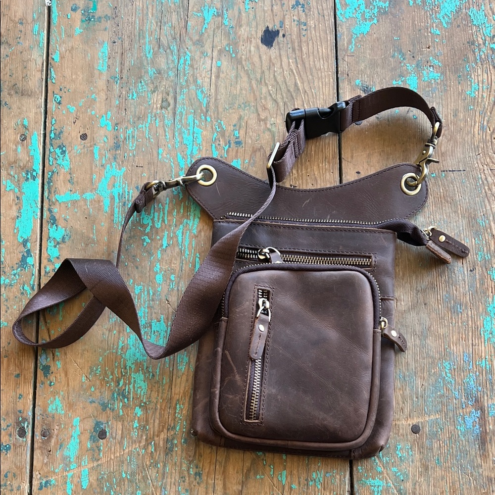 Brown Leather Crossbody Bag